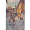 49 - Praha, oživená Valdštýnská ulička, dle malíře A. Wierera, 1912
