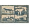 29 - Kolínsko, Dolany, 4 záběrová koláž, mj. Hostinec, Statek, Kaplička..., 1919