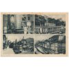 25 - Karlovy Vary, 4 záběr, Vřídlo, Náměstí, Kolonáda, Lázeňský dům, cca 1940