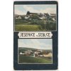 54 - Příbramsko, Jesenice, 2 záběrová koláž, pohled na obec, cca 1915