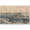 Pula, pohled na zakotvené lodě v přístavu, cca 1908