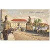 49 - Praha, Smíchov, oživená partie z Palackého mostu, cca 1919