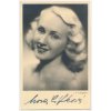 Cífková Nora (1920-2017), česká herečka, portrétová pohlednice vl. podpisem