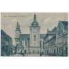 34 - Lounsko, Žatec, Franzensplatz mit Stadtkirche, cca 1911