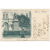 49 - Praha, Jungmannův pomník, foto K. Bellmann, prošlá poštou 1899