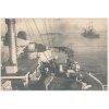 S.M.S. Radetzky, pohled na palubu lodi s děly, cca 1915