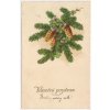 Vánoční pozdrav, Čtyřlístky, šišky..., cca 1924