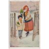 Vánoční pozdrav!, lidové kroje, cca 1920