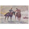 Novoroční přání, Herzliche Neujahrsgrüsse, Vojáci na koních, cca 1908