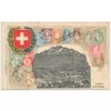 Švýcarsko, Locern, známková koláž s pohledem na město, 1907