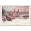 Německo, Dresden (Drážďany), koláž, celkový pohled, 1901