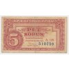 ČSR, 5 Kčs, 1949, série A, neperforovaná, oběhový stav