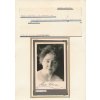 Veselá - Calma Marie (1881-1966), spisovatelka, operní pěvkyně, sběratelský list s bromostříbrnou pohlednicí (foto Drtikol) s vl. podpisem