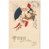 Novoroční přání, koláž, Glückwünche und Grüsse zum neuen Jahre, 1924