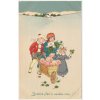 Srdečné přání k Novému roku, děti, prasátka..., 1909