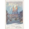 49 - Praha, oživená partie před Týnským chrámem, prošlá poštou 1899