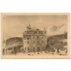 Slovensko, Tatranská Lomnica, Hotel Praha s Lomnickým a Slavkovským štítem, cca 1922