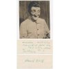 Effa Karel (1922-1993), český herec, výstřižek z časopisu a sběratelská kartička s vl. podpisem