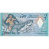 Cookovy ostrovy, 3 Dollars, 2021, polymerová bankovka, stav UNC
