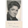Chramostová Vlasta (1926-2019), česká herečka, pohlednice s vl. podpisem