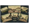 22 - Jičínsko, Libáň, 6-ti záběrová koláž, mj. cukrovar, náměstí, kostel..., 1908, vada-lom