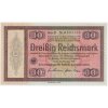 Německo, 30 RM, 1933, Konversionskassenschein, perforace ENTWERTET, krásný stav 0++