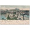 49 - Praha, Pohled na Karlův most a Hradčany, prošlá poštou 1905