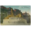 49 - Praha, Husův pomník, prošlá poštou 1916