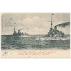 S.M.S. Monarch a S.M.S. Budapest, pohled na pancéřové lodě, 1901