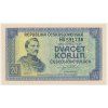 ČSR, 20 Kčs, bez data (1945), série HV, neperforovaná, stav 0