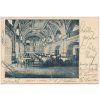 49 - Praha, Restaurace Konvikt - interiér, prošlá poštou 1905