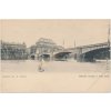 49 - Praha, pohled na Národní divadlo a nový most, cca 1899