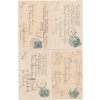 Sestava 4 ks milostných pohlednic, cca 1900