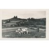 58 - Semilsko, Trosky, oživená partie z louky s výhledem na hrad, Foto Fon
