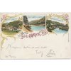 Rakousko, Steinbrück, 3 - záběrová koláž dominant města, cca 1897