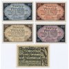 Německo, Usgerschleben, sestava 5-ti ks nouzových bankovek, 1921