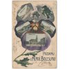 36 - Mladá Boleslav, 6 - ti záběrová koláž v květu macešky, cca 1906