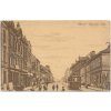43 - Ostravsko, Přívoz, oživená Nádražní ulice, tramvaj, cca 1921