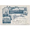 34 - Louny, 6 - ti záběrová koláž dominant města, cca 1897