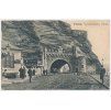 49 - Praha, Vyšehradský tunel, oživená partie před tunelem, ca 1910