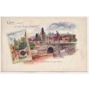 49 - Praha, koláž, Kleinseite mit dem Hradčin, cca 1900