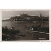Slovensko, Bratislava, lodě na řece, v dálce Bratislavský hrad, cca 1936