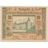 Rakousko, nouzová bankovka, 20 h, Wolfpassing, 1920 , luxusní stav UNC