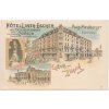 Švýcarsko, Curych / Zürich, Hotel Linth - Escher, litografie, cca 1900