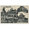 29 - Kolín, 8 - mi záběrová koláž s dominantami města, cca 1933
