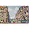 49 - Praha, oživená Mikulášská třída s tramvají, cca 1918