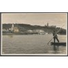 13-Český Krumlov, na vodě, foto Seidel, nečíslovaný negativ, škrábance v obrazu, cca 1935