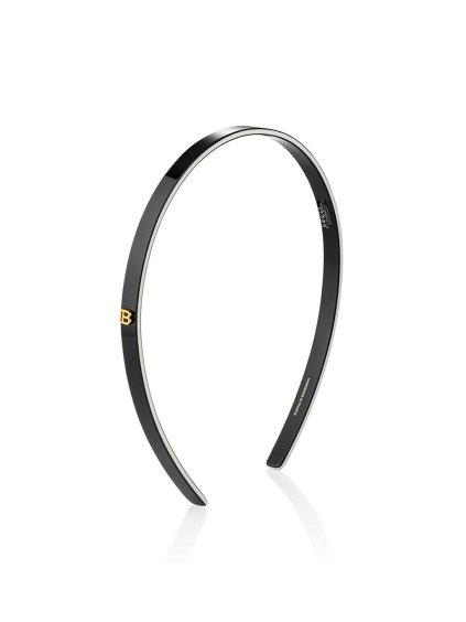 Balmain acetate headband black white small