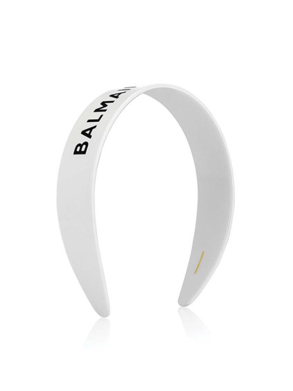 Balmain legacy cellulose acetate headband white