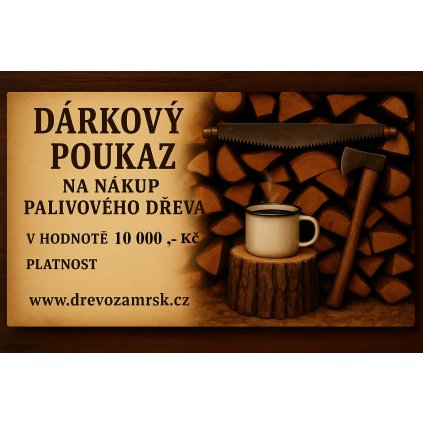 Dárkový poukaz sekera, pila a plecháček